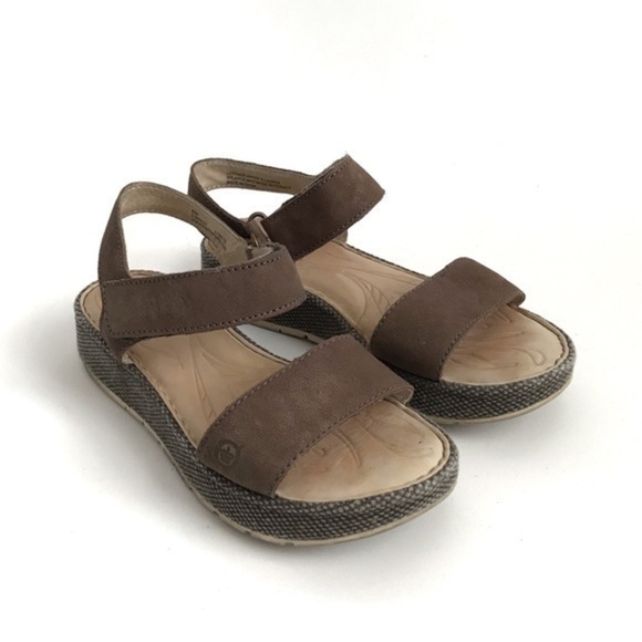 Born Tan Leather Lucee Platform Sandals Size 6 - Picture 2 of 9